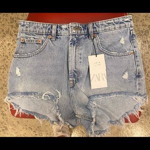 Zara High Rise denim shorts